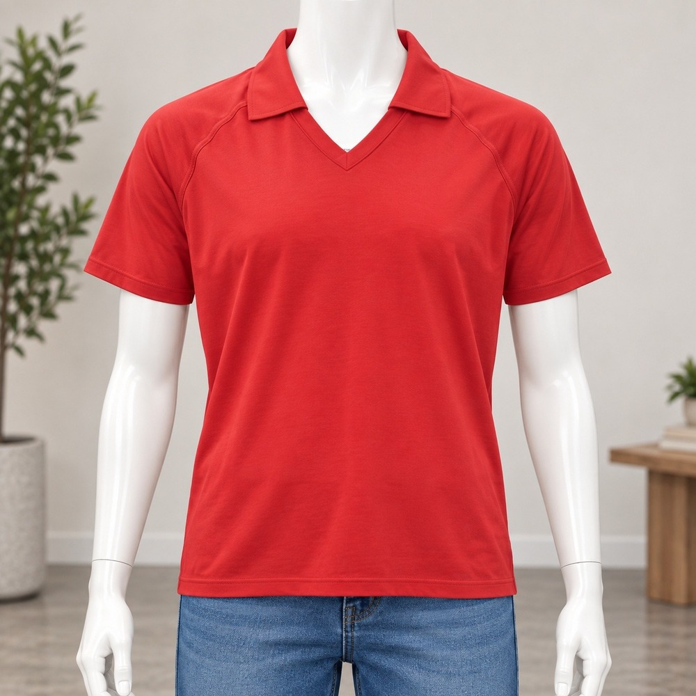 Nike Golf Dri-FIT Polo Shirt Womens XS Red Short Sleeve V-Neck Activewear Top